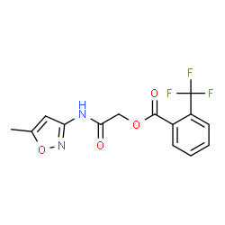 ChemSpider 2D Image | 2-[(5-Methyl-1,2-oxazol-3-yl)amino]-2-oxoethyl 2-(trifluoromethyl)benzoate | C14H11F3N2O4