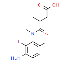 ChemSpider 2D Image | 4-[(3-Amino-2,4,6-triiodophenyl)(methyl)amino]-3-methyl-4-oxobutanoic acid | C12H13I3N2O3