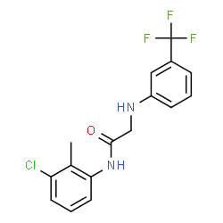 ChemSpider 2D Image | N-(3-Chloro-2-methylphenyl)-N~2~-[3-(trifluoromethyl)phenyl]glycinamide | C16H14ClF3N2O
