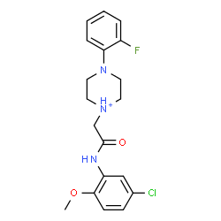 ChemSpider 2D Image | 1-{2-[(5-Chloro-2-methoxyphenyl)amino]-2-oxoethyl}-4-(2-fluorophenyl)piperazin-1-ium | C19H22ClFN3O2