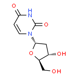 ChemSpider 2D Image | 1-(2-Deoxy-alpha-D-erythro-pentofuranosyl)-2,4(1H,3H)-pyrimidinedione | C9H12N2O5