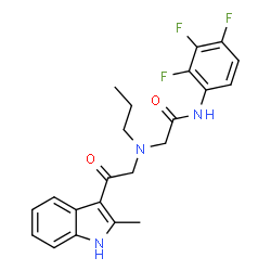 ChemSpider 2D Image | 2-{[2-(2-Methyl-1H-indol-3-yl)-2-oxoethyl](propyl)amino}-N-(2,3,4-trifluorophenyl)acetamide | C22H22F3N3O2