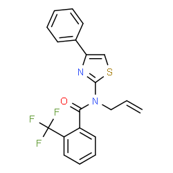 ChemSpider 2D Image | N-Allyl-N-(4-phenyl-1,3-thiazol-2-yl)-2-(trifluoromethyl)benzamide | C20H15F3N2OS