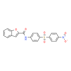 ChemSpider 2D Image | N-{4-[(4-Nitrophenyl)sulfonyl]phenyl}-1-benzofuran-2-carboxamide | C21H14N2O6S