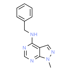 ChemSpider 2D Image | N-Benzyl-1-methyl-1H-pyrazolo[3,4-d]pyrimidin-4-amine | C13H13N5
