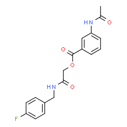 ChemSpider 2D Image | 2-[(4-Fluorobenzyl)amino]-2-oxoethyl 3-acetamidobenzoate | C18H17FN2O4