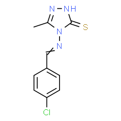 ChemSpider 2D Image | 4-[(4-Chlorobenzylidene)amino]-5-methyl-2,4-dihydro-3H-1,2,4-triazole-3-thione | C10H9ClN4S