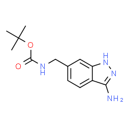 ChemSpider 2D Image | tert-butyl ((3-amino-1H-indazol-6-yl)methyl)carbamate | C13H18N4O2