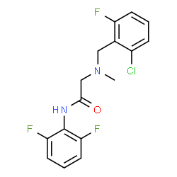 ChemSpider 2D Image | N~2~-(2-Chloro-6-fluorobenzyl)-N-(2,6-difluorophenyl)-N~2~-methylglycinamide | C16H14ClF3N2O