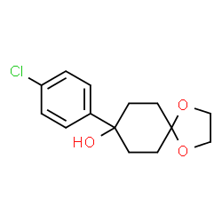 ChemSpider 2D Image | 8-(4-Chlorophenyl)-1,4-dioxaspiro[4.5]decan-8-ol | C14H17ClO3