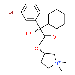 ChemSpider 2D Image | (3S)-3-{[(2S)-2-Cyclohexyl-2-hydroxy-2-phenylacetyl]oxy}-1,1-dimethylpyrrolidinium bromide | C20H30BrNO3