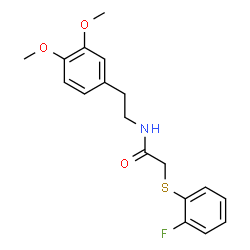 ChemSpider 2D Image | N-[2-(3,4-Dimethoxyphenyl)ethyl]-2-[(2-fluorophenyl)sulfanyl]acetamide | C18H20FNO3S