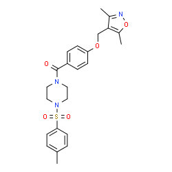 ChemSpider 2D Image | {4-[(3,5-Dimethyl-1,2-oxazol-4-yl)methoxy]phenyl}{4-[(4-methylphenyl)sulfonyl]-1-piperazinyl}methanone | C24H27N3O5S