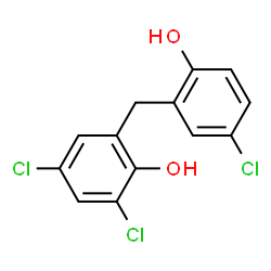 ChemSpider 2D Image | 2,4-Dichloro-6-(5-chloro-2-hydroxybenzyl)phenol | C13H9Cl3O2