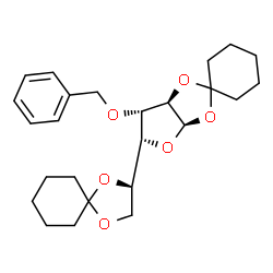 ChemSpider 2D Image | (3a'R,5'R,6'S,6a'R)-6'-(Benzyloxy)-5'-[(2R)-1,4-dioxaspiro[4.5]dec-2-yl]tetrahydrospiro[cyclohexane-1,2'-furo[2,3-d][1,3]dioxole] | C25H34O6