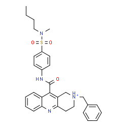 ChemSpider 2D Image | 2-Benzyl-10-({4-[butyl(methyl)sulfamoyl]phenyl}carbamoyl)-1,2,3,4-tetrahydrobenzo[b][1,6]naphthyridin-2-ium | C31H35N4O3S
