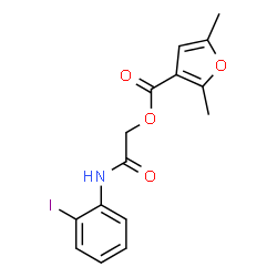 ChemSpider 2D Image | 2-[(2-Iodophenyl)amino]-2-oxoethyl 2,5-dimethyl-3-furoate | C15H14INO4