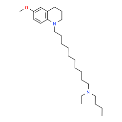 ChemSpider 2D Image | N-Butyl-N-ethyl-10-(6-methoxy-3,4-dihydro-1(2H)-quinolinyl)-1-decanamine | C26H46N2O