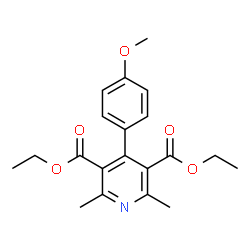 ChemSpider 2D Image | Diethyl 4-(4-methoxyphenyl)-2,6-dimethyl-3,5-pyridinedicarboxylate | C20H23NO5