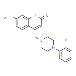 ChemSpider 2D Image | 4-{[4-(2-Fluorophenyl)-1-piperazinyl]methyl}-7-methoxy-2H-chromen-2-one | C21H21FN2O3