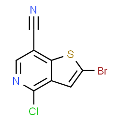 ChemSpider 2D Image | 2-Bromo-4-chlorothieno[3,2-c]pyridine-7-carbonitrile | C8H2BrClN2S