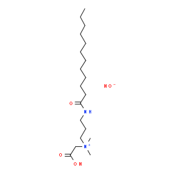 ChemSpider 2D Image | (Carboxymethyl)dimethyl-3-((1-oxododecyl)amino)propylammonium hydroxide | C19H40N2O4