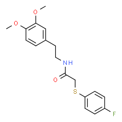 ChemSpider 2D Image | N-[2-(3,4-Dimethoxyphenyl)ethyl]-2-[(4-fluorophenyl)sulfanyl]acetamide | C18H20FNO3S
