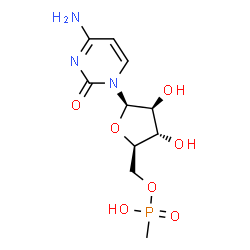 ChemSpider 2D Image | 4-Amino-1-(5-O-(hydroxymethylphosphinyl)-beta-D-arabinofuranosyl)-2(1H)-pyrimidinone | C10H16N3O7P