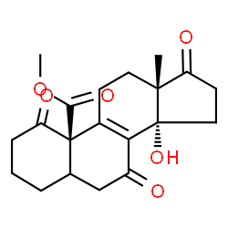 ChemSpider 2D Image | Methyl 14-hydroxy-1,7,17-trioxoandrost-8-en-19-oate | C20H24O6