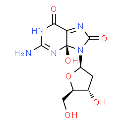 ChemSpider 2D Image | 2'-Deoxy-4-hydroxy-8-oxo-4,8-dihydroguanosine | C10H13N5O6