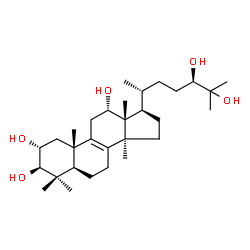 ChemSpider 2D Image | (2alpha,3beta,12alpha,24R)-Lanost-8-ene-2,3,12,24,25-pentol | C30H52O5