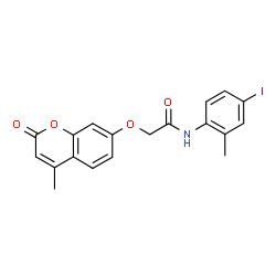 ChemSpider 2D Image | N-(4-Iodo-2-methylphenyl)-2-[(4-methyl-2-oxo-2H-chromen-7-yl)oxy]acetamide | C19H16INO4