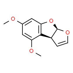 ChemSpider 2D Image | cis-3a,8a-Dihydro-4,6-dimethoxyfuro(2,3-b)benzofuran | C12H12O4
