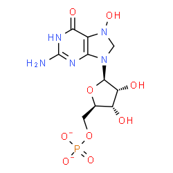 ChemSpider 2D Image | 7-Hydroxy-5'-O-phosphonatoguanosine | C10H14N5O9P