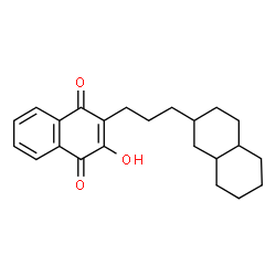 ChemSpider 2D Image | 2-[3-(Decahydro-2-naphthalenyl)propyl]-3-hydroxy-1,4-naphthoquinone | C23H28O3