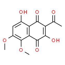 ChemSpider 2D Image | 2-Acetyl-3,8-dihydroxy-5,6-dimethoxynaphthoquinone | C14H12O7