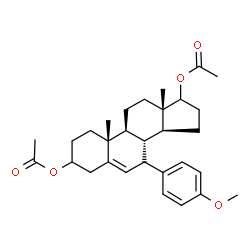 ChemSpider 2D Image | 7-(4-Methoxyphenyl)androst-5-ene-3,17-diyl diacetate | C30H40O5