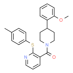 ChemSpider 2D Image | [4-(2-methoxyphenyl)piperidino]{2-[(4-methylphenyl)thio]pyridin-3-yl}methanone | C25H26N2O2S