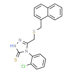 ChemSpider 2D Image | 4-(2-chlorophenyl)-5-{[(1-naphthylmethyl)thio]methyl}-4H-1,2,4-triazole-3-thiol | C20H16ClN3S2