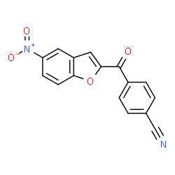 ChemSpider 2D Image | 4-[(5-Nitro-1-benzofuran-2-yl)carbonyl]benzonitrile | C16H8N2O4