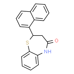 ChemSpider 2D Image | 2-(1-Naphthyl)-2,3-dihydro-1,5-benzothiazepin-4(5H)-one | C19H15NOS