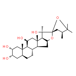 ChemSpider 2D Image | (2R,3S,5S,11S,20R,22S,24S)-24-Methyl-22,25-epoxyfurostan-2,3,11,20-tetraol | C28H46O6