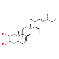 ChemSpider 2D Image | (22E)-Ergosta-7,22-diene-2,3,9-triol | C28H46O3