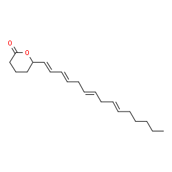 ChemSpider 2D Image | (E,Z,Z,Z)-Tetrahydro-6-(1,3,6,9-pentadecatetraenyl)-2H-pyran-2-one | C20H30O2