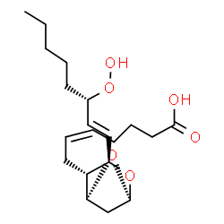 ChemSpider 2D Image | Thromboxa-5,13-dien-1-oic acid, 9,11-epoxy-15-hydroperoxy-, (5Z,9alpha,11alpha,13E,15S)- | C20H32O6