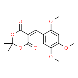 ChemSpider 2D Image | 2,2-Dimethyl-5-(2,4,5-trimethoxybenzylidene)-1,3-dioxane-4,6-dione | C16H18O7