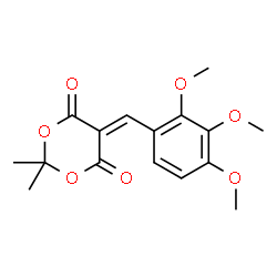 ChemSpider 2D Image | 2,2-Dimethyl-5-(2,3,4-trimethoxybenzylidene)-1,3-dioxane-4,6-dione | C16H18O7