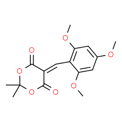 ChemSpider 2D Image | 2,2-Dimethyl-5-(2,4,6-trimethoxybenzylidene)-1,3-dioxane-4,6-dione | C16H18O7