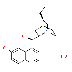 ChemSpider 2D Image | (8alpha,9R)-6'-Methoxy-10,11-dihydrocinchonan-9-ol hydrobromide (1:1) | C20H27BrN2O2