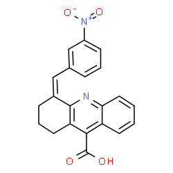 ChemSpider 2D Image | 4-(3-Nitro-benzylidene)-1,2,3,4-tetrahydro-acridine-9-carboxylic acid | C21H16N2O4